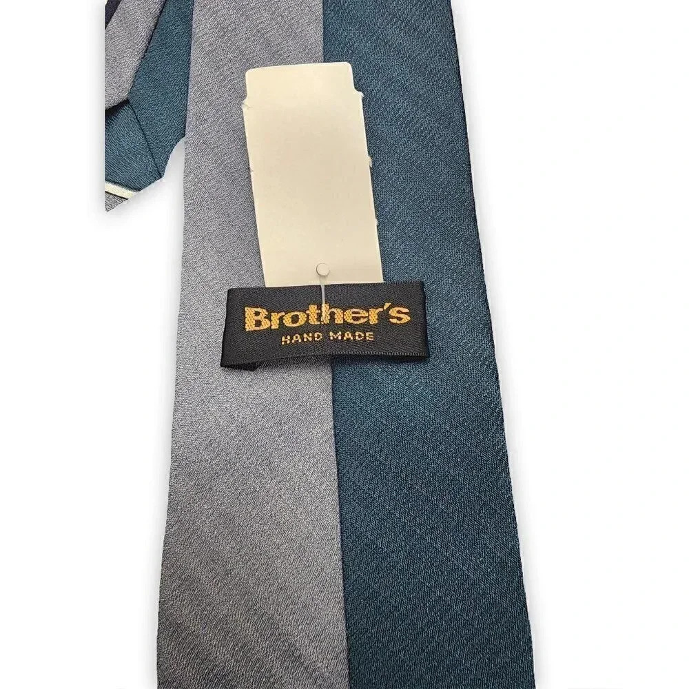 NWT VINTAGE RARE BROTHERS HANDMADE STRIPE TIE - Picture 2 of 3